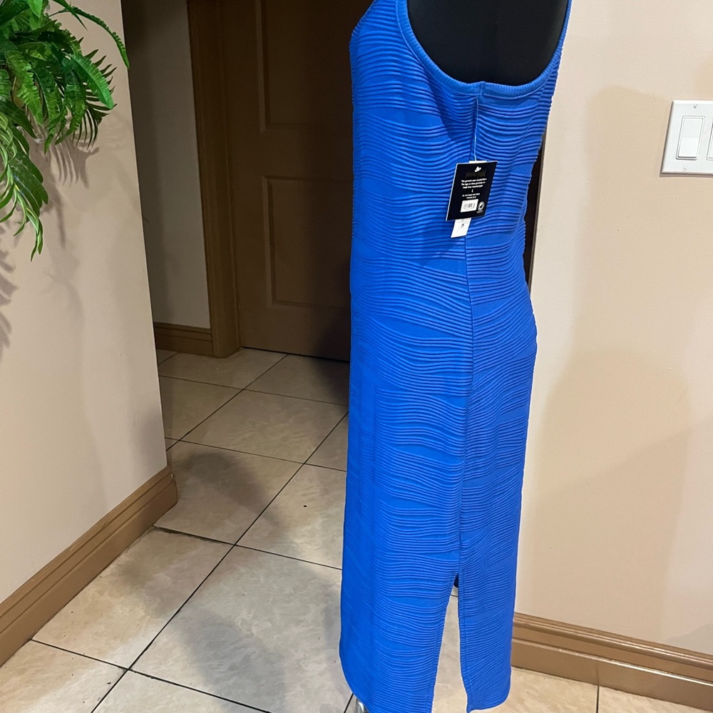 Planet Gold Ribbed Blue Dress - Picture 7 of 8